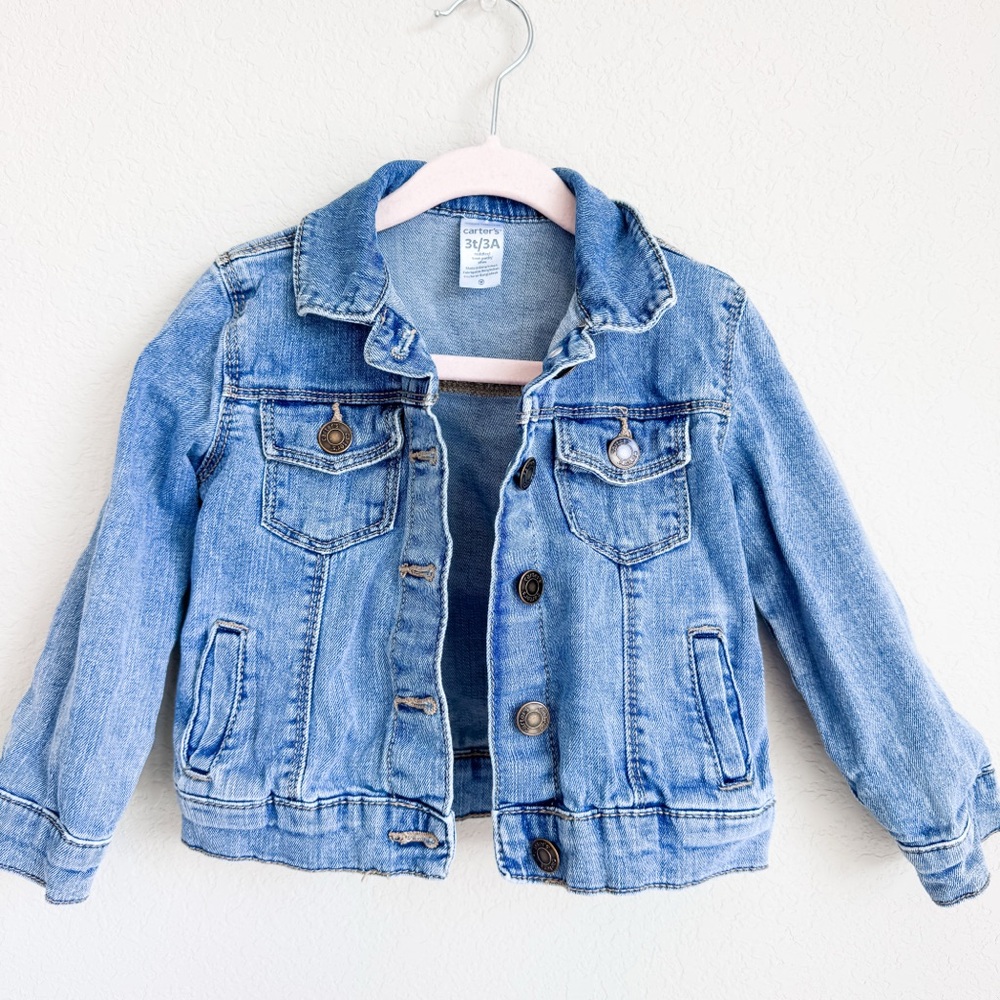 Carters Light Wash Denim Jacket Classic Trucker 3T